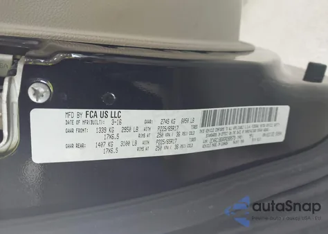 2016 Chrysler Town & Country Touring z USA, uszkodzony, nr VIN 2C4RC1BG0GR289573